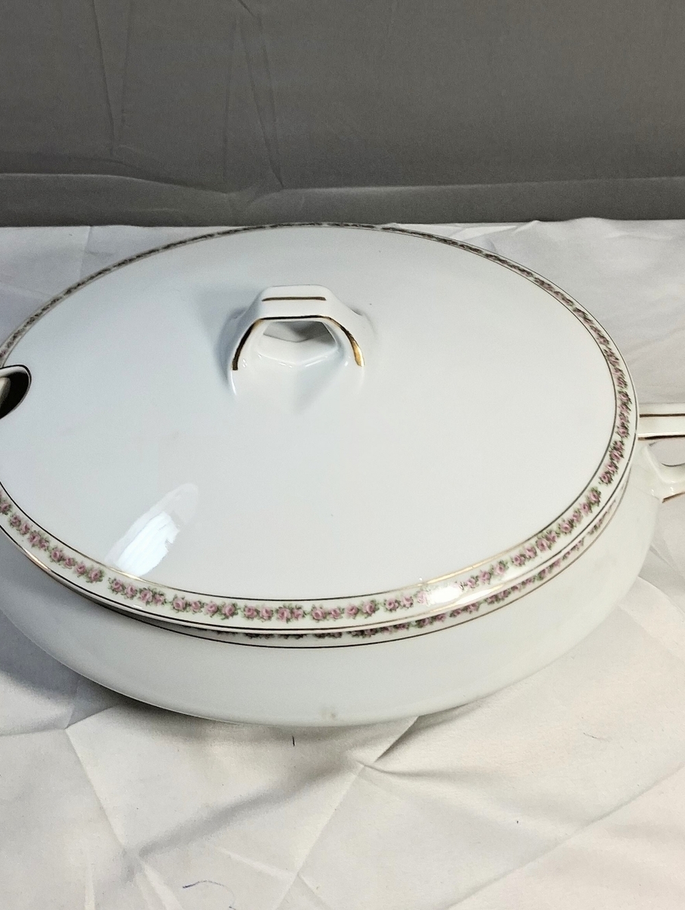 1900-1920 Hermann Ohme Hand-painted Floral Oval Lidded Soup/Cass. Tureen/ Dish - Picture 3 of 9